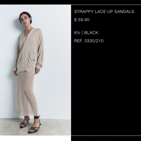 Zara Strappy Lace Up Sandals - Picture 3 of 3